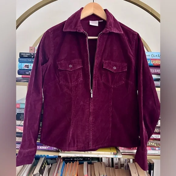 Sonoma Maroon Corduroy Zip-Up Jacket 🧥🍷 - Picture 2 of 4